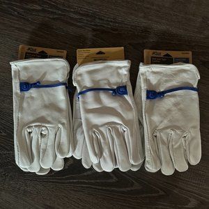 3 pairs 🛠️ Premium Cowhide Leather Work Gloves 🧤 Durable & Comfortable Fit